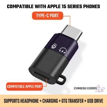 ISO to Type C OTG. Compatible with microphones sound cards. headphones and charging. Use for multiple interfaces