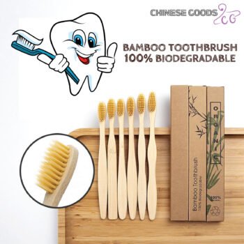 Bamboo Toothbrush. Soft And Hard Bristle Biodegradable Bamboo Toothbrush
