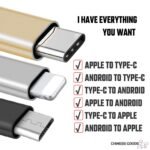 Charging and OTG Converter for iPhone and android. Type C to iso and iso to C. Type B to C and C to B. Applicable for Android and Apple