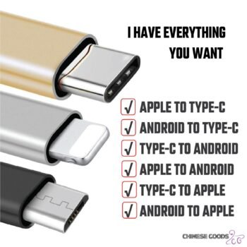 Charging and OTG Converter for iPhone and android. Type C to iso and iso to C. Type B to C and C to B. Applicable for Android and Apple