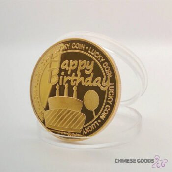 Happy Birthday Coin. Gold Metal Commemorative Medal Coin. Best Birthey Gift for Couples And Friends