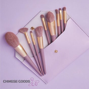 9 Pieces Purple Makeup Brush Set. Loose Powder Brush Eye Shadow. Brush Foundation Brush Portable Beauty Brush Makeup Tool