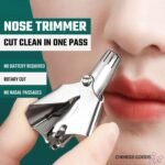 Nose hair trimmer. Mens and female manual nose hair trimmer with stainless steel box